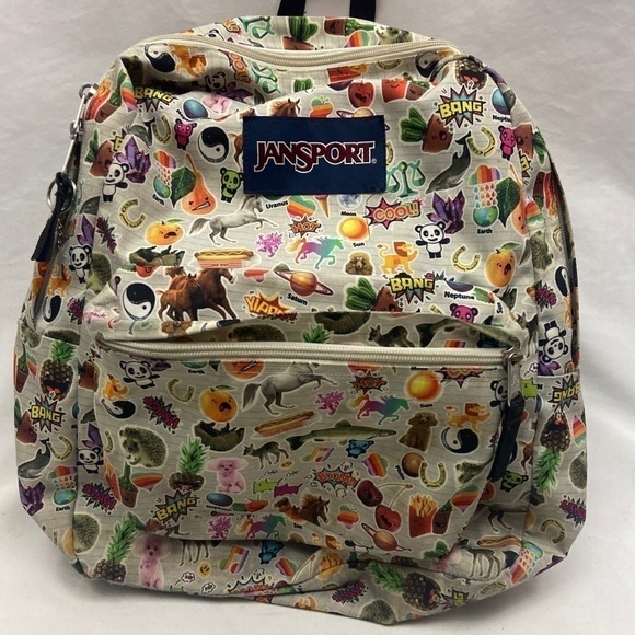 Jansport Student Mutli Character Bang Smash Hot Rare Book Bag Backpack - Picture 2 of 8